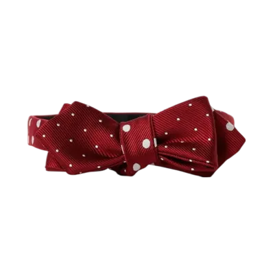BEAMS Silk Bow Tie Dot "Wine"