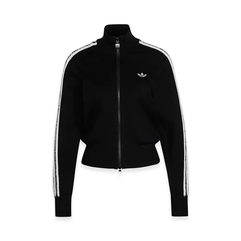 adidas Women's Knit Firebird Track Top "Black/White"