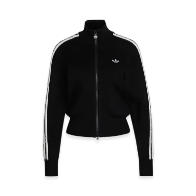 adidas Women's Knit Firebird Track Top "Black/White"