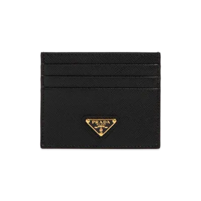 PRADA Women's Re-Nylon And Saffiano Cardholder "Black"