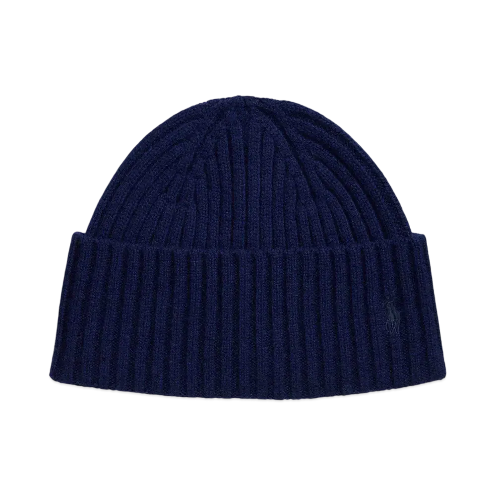 Polo Ralph Lauren Merino Wool Rib Knit Watch Cap "Navy"