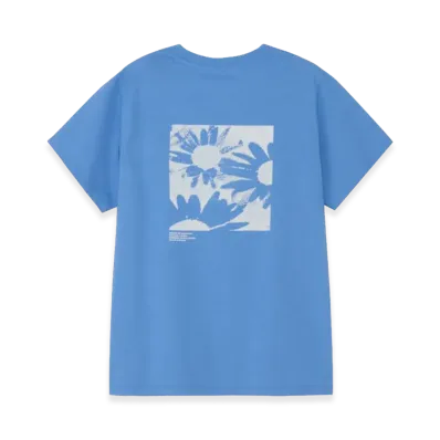 The North Face Women's Short Sleeve ES Flower Box Logo Tee "Marina Blue"