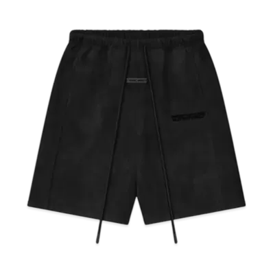 FEAR OF GOD ESSENTIALS Suede Fleece Relaxed Short "Vintage Black"