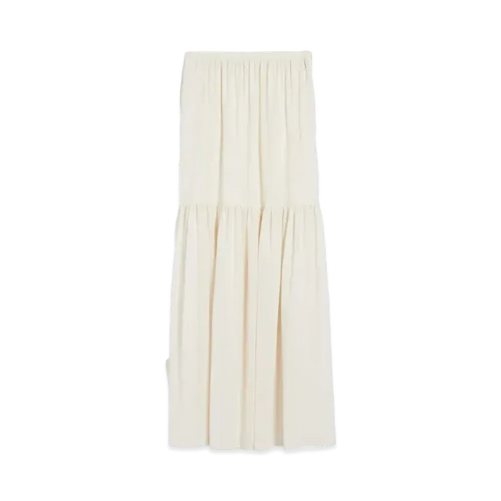 Max Mara Kafila Pure Wool Long Skirt "Ivory"
