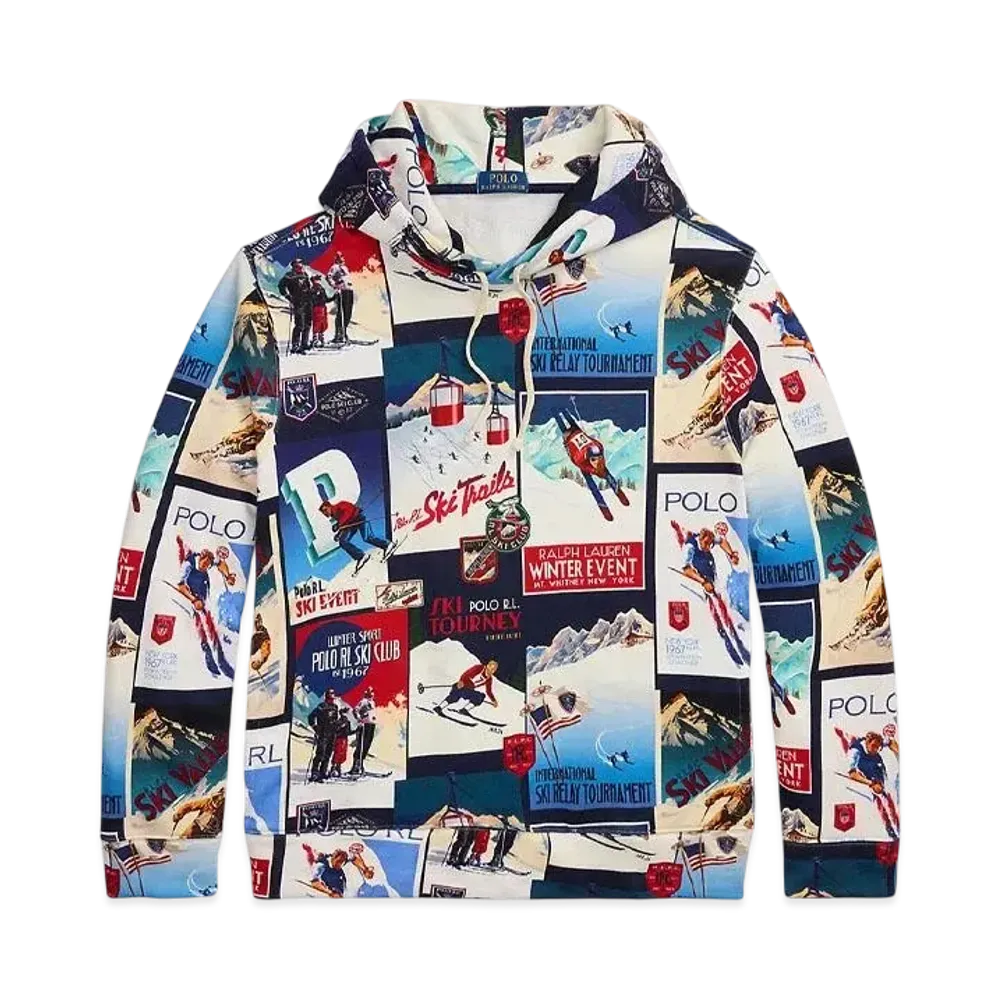 Polo Ralph Lauren Ski Patchwork Fleece Hoodie "Blue"