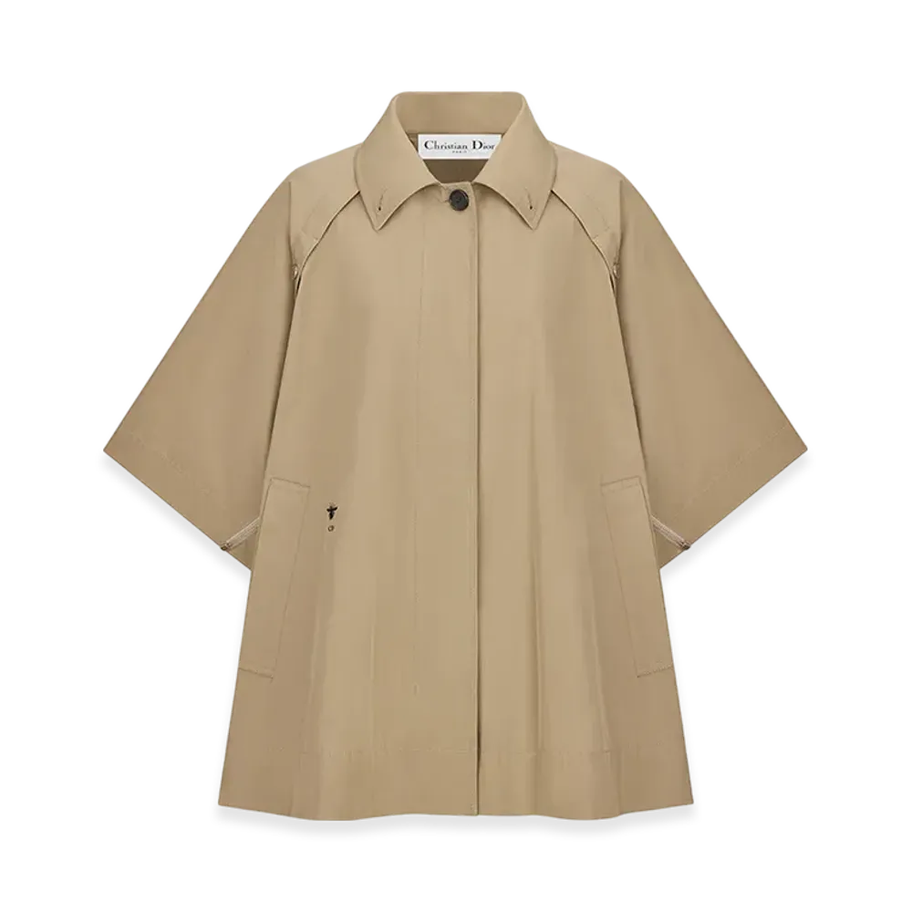 Dior Women's Cape-Effect Peacoat Gabardine "Beige"