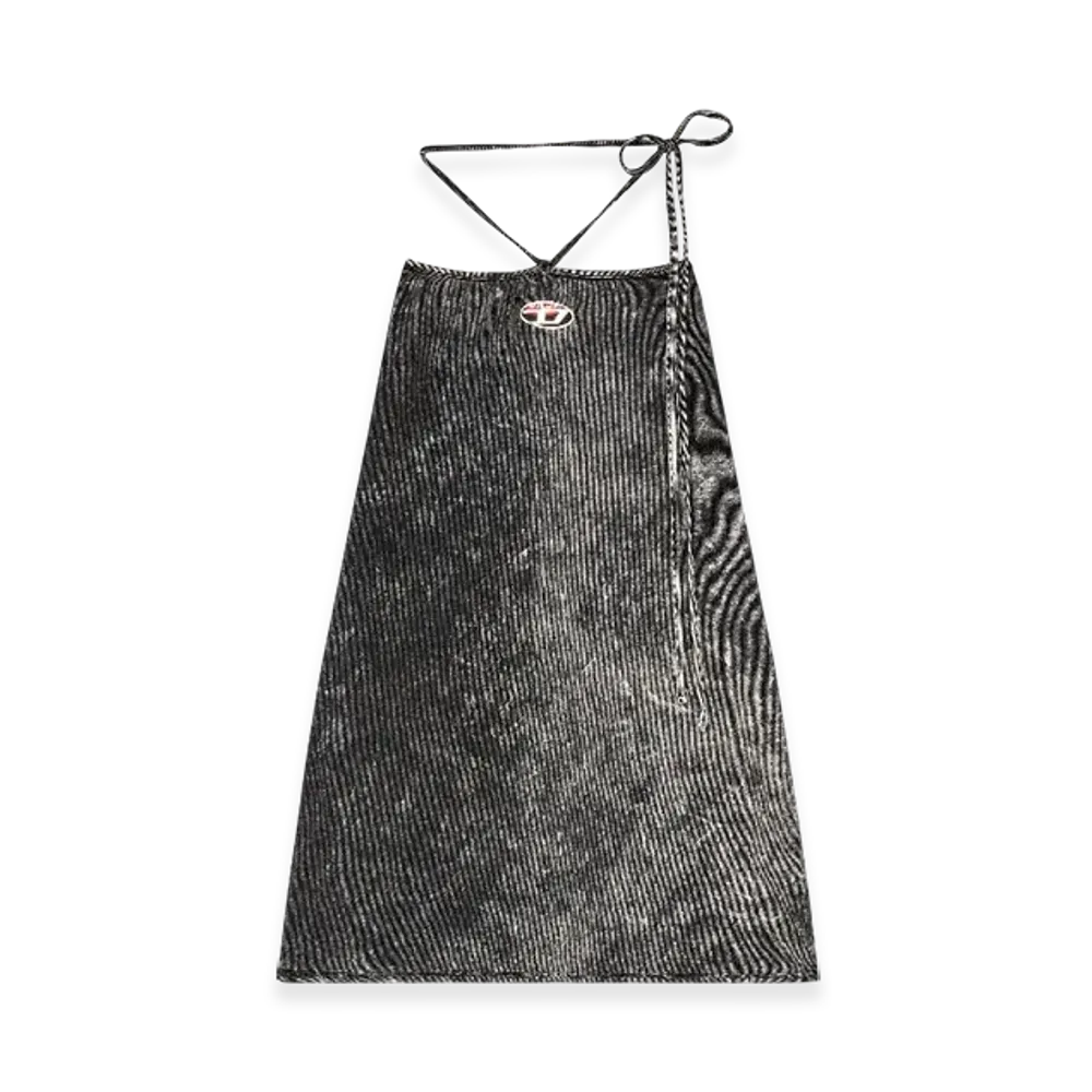 Diesel O-Rossi Marbled Midi Skirt With Wrap-Around Ties "Dark Gray"