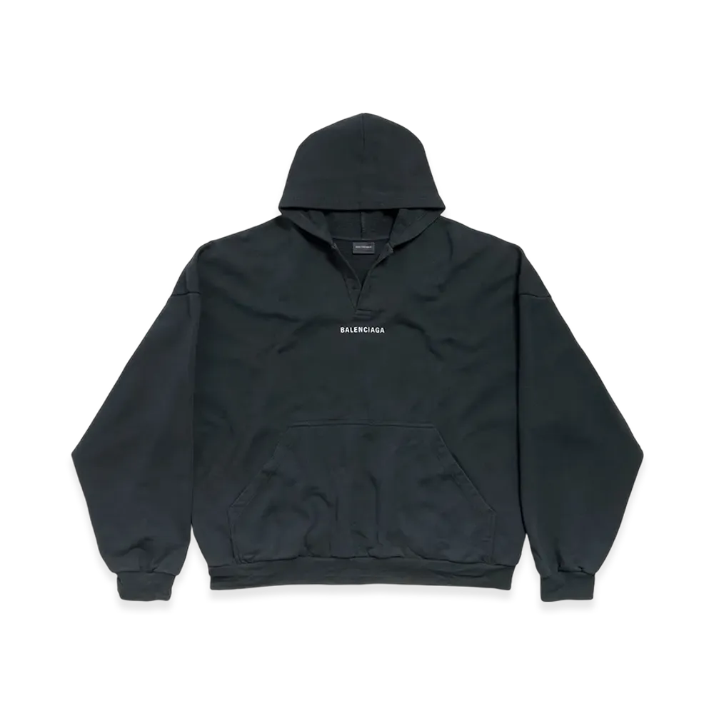 BALENCIAGA BALENCIAGA Back Polo Hoodie "Faded Black/White"