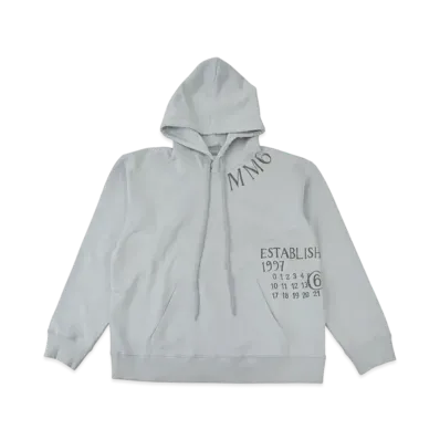 MM6 Maison Margiela Men's Printed Logo Hoodie "Blue Green"