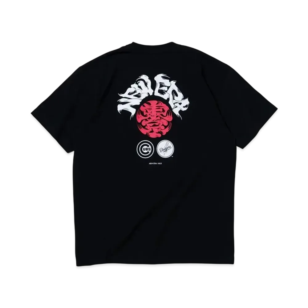 NEW ERA MLB Tokyo Series 2025 Short Sleeve Cotton T-Shirt Los Angeles Dodgers Chicago Cubs Regular Fit "Black"