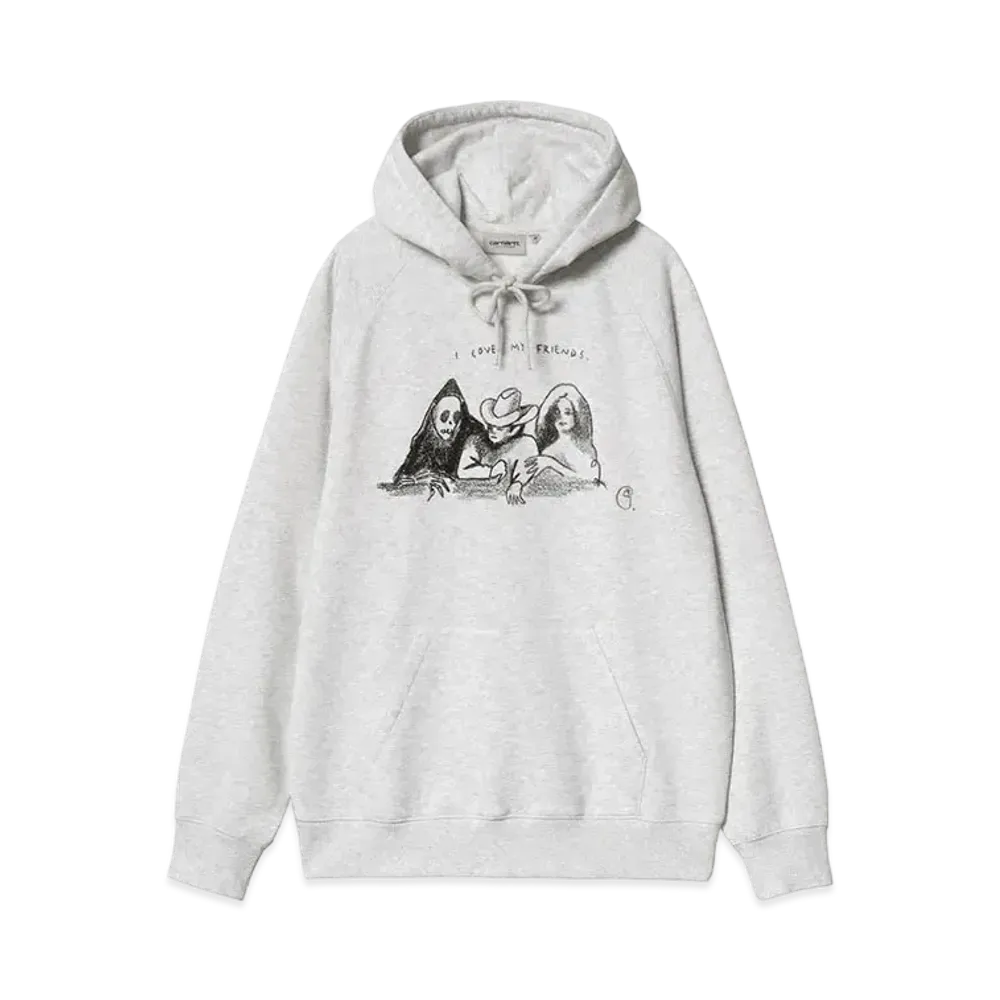Carhartt WIP Hooded Pepe Friends Sweat "Ash Heather/Black"