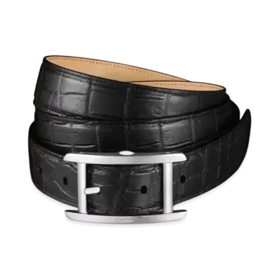 Cartier Belt, Tank Crocodile Skin "Black/Palladium"