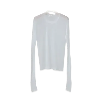 Ernie Palo Sheer rib Crew neck L/S "White"