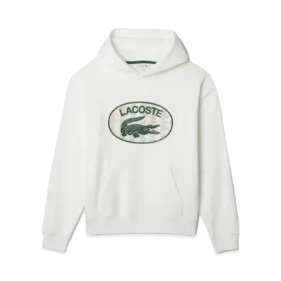 LACOSTE Monogram Motif Print Hood Sweat "White"