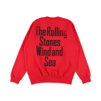 WIND AND SEA x The Rolling Stones Crew Neck Sweat Shirt "Red"