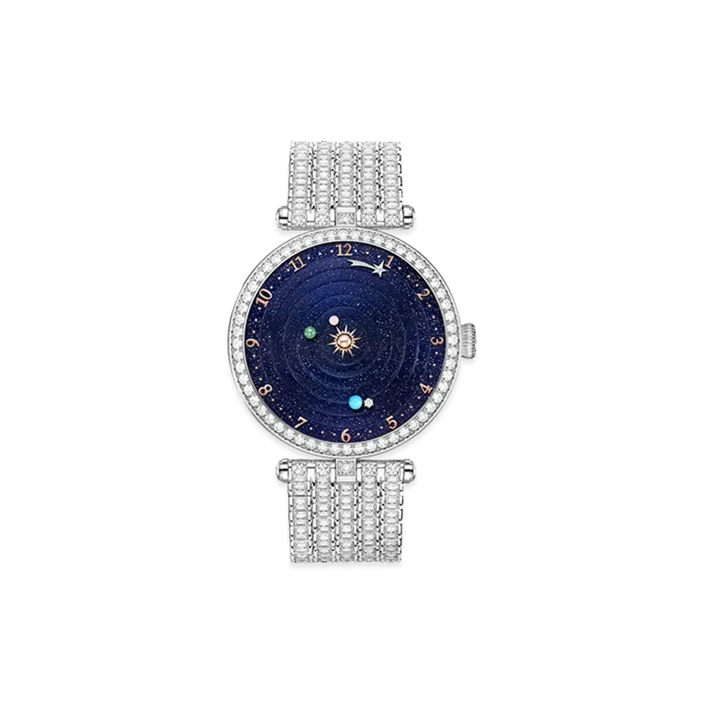 Van Cleef & Arpels Lady Arpels Planetarium watch "18K White gold/Aventurine/Turquoise/Diamond/Mother-of-pearl"