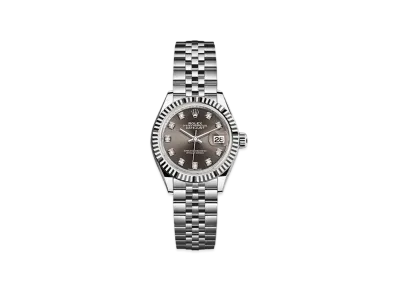 ROLEX Date-Just 28 Dark Gray Dial 10P Diamonds 279174G