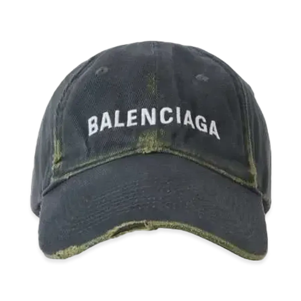 BALENCIAGA Logo Damage Cap "Green"