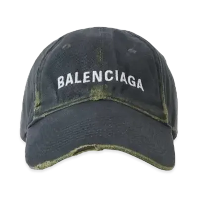 BALENCIAGA Logo Damage Cap "Green"