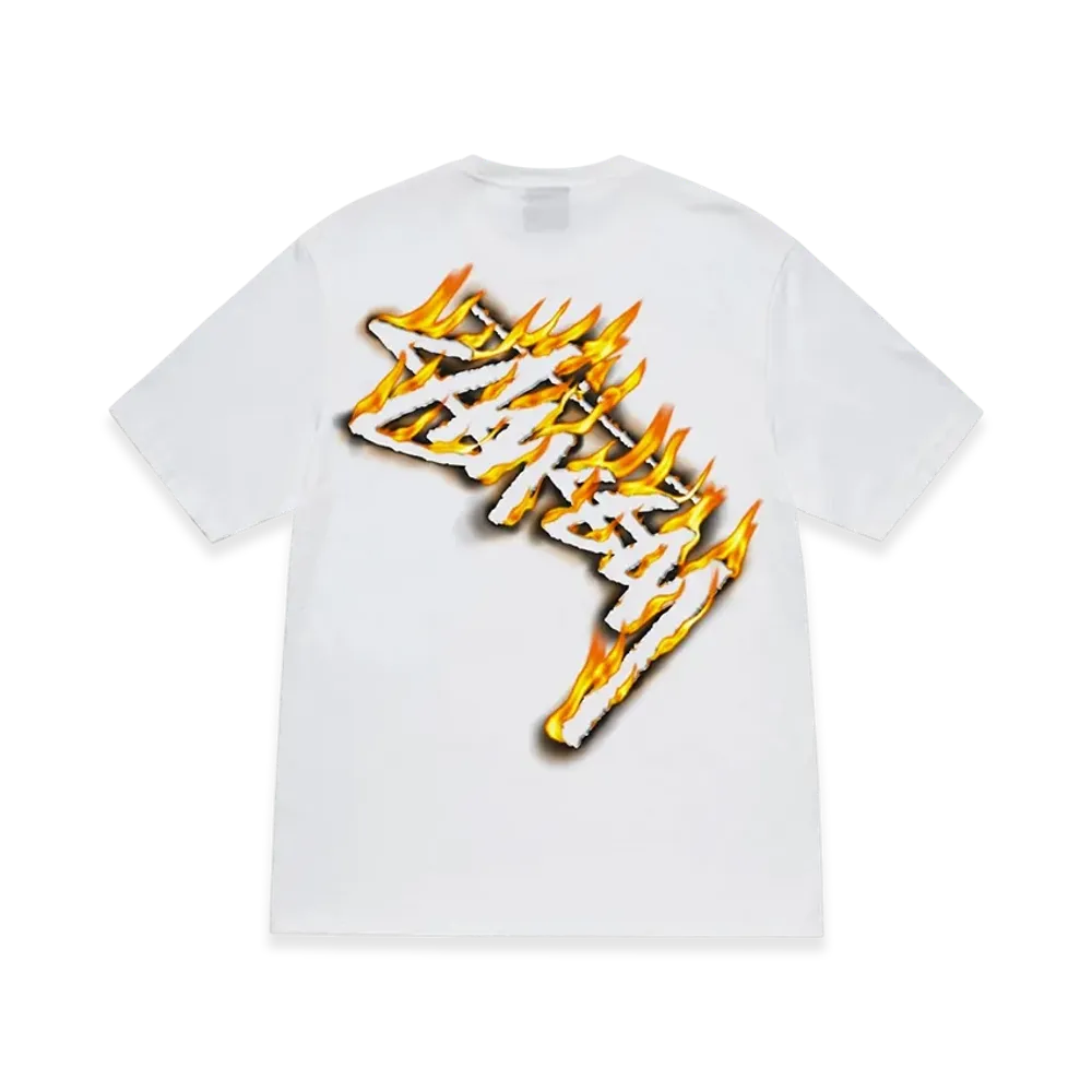 Stussy Burning Stock Tee "White"