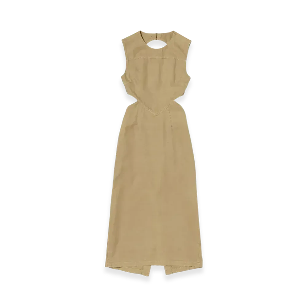 AURALEE Product Dyed Finx Gabardine Dress "Dyed Beige"