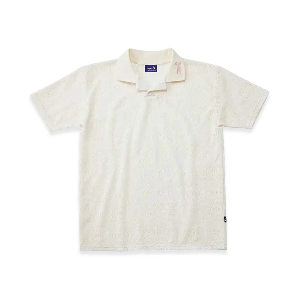 FEELS. Resort Crochet Polo Shirt "Ivory"