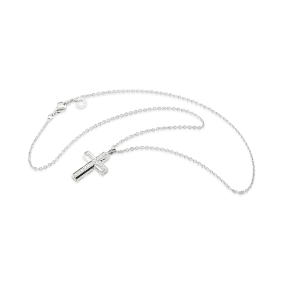 BVLGARI Latin Cross Diamond Necklace "White Gold"