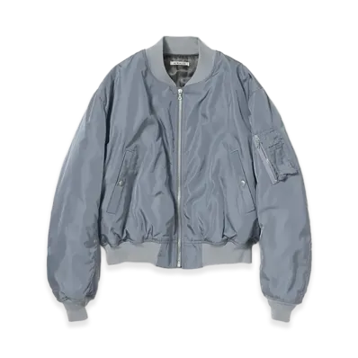 AURALEE Women's High Density Silk Twill Flight Blouson "Blue Gray"