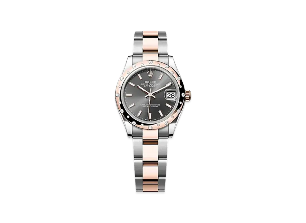 ROLEX Datejust 31mm Oystersteel & Everose Gold Diamond 278341RBR "Slate"