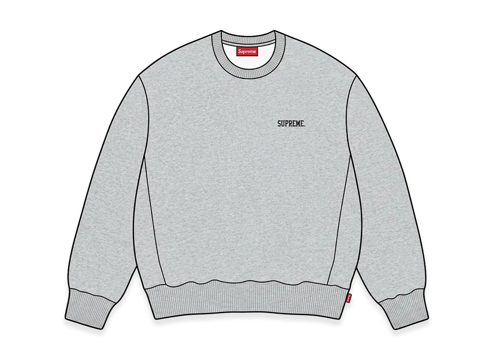 Supreme Washed Crewneck "Heather Grey"