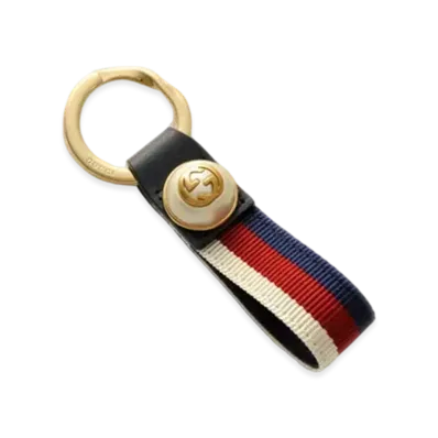 GUCCI GG Pearl Web Key Ring