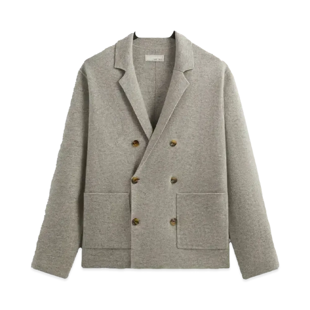 Kith &Kin Cashmere Raya Double Breasted Blazer "Medium Heather Grey"