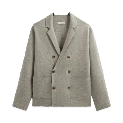 Kith &Kin Cashmere Raya Double Breasted Blazer "Medium Heather Grey"