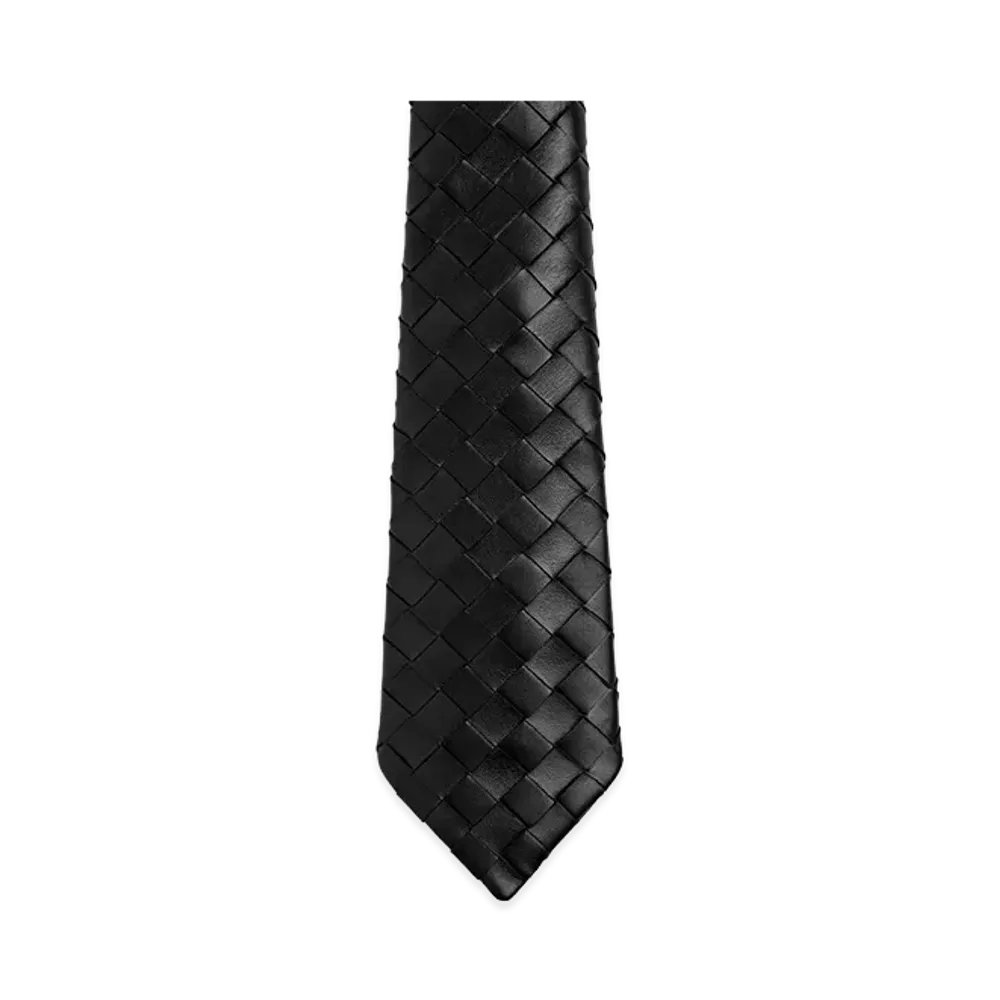 Bottega Veneta Intrecciato Leather Tie "Black"