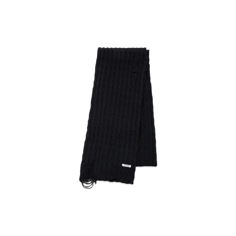 UNDERCOVER Wool Nylon Cable Knit Scarf "Black"
