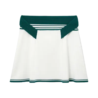 Casablanca Draped Tennis Skirt "White, Green"