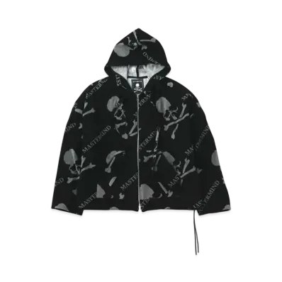 mastermind WORLD Organic Cotton Zip Up Hoodie "Black"