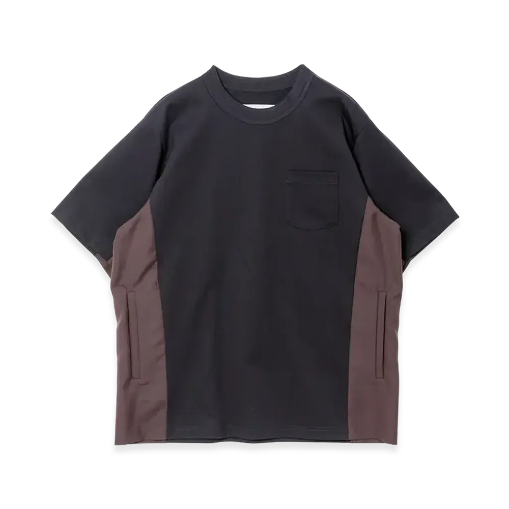 sacai Suiting x Cotton Jersey T-Shirt "Navy/Brown"