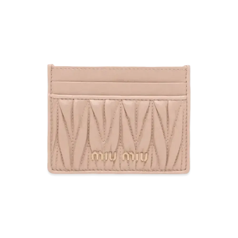 MIU MIU Nappa Leather Card Case "Beige Pink"
