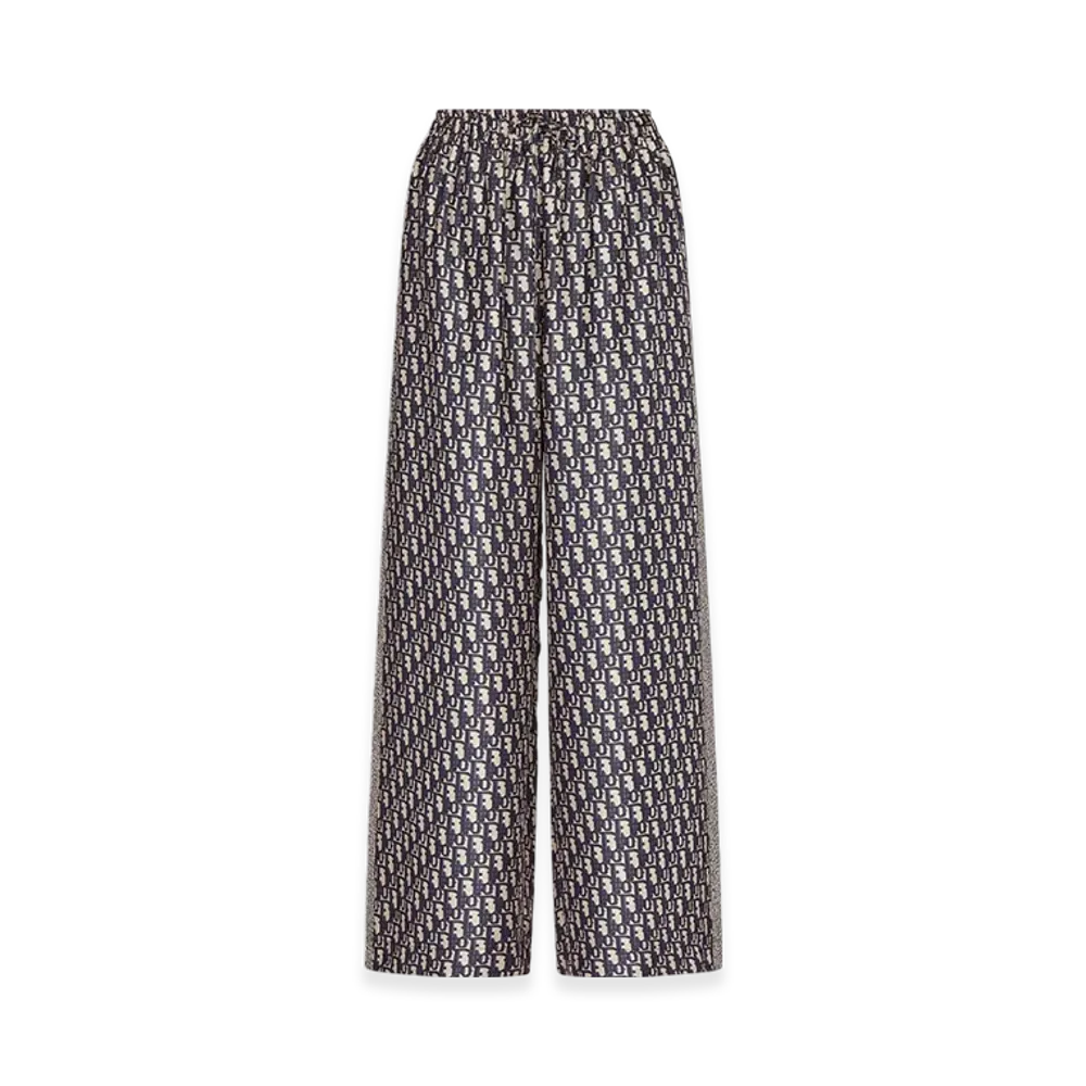 Dior Women's Chez Moi Pants Silk Twill "Blue"