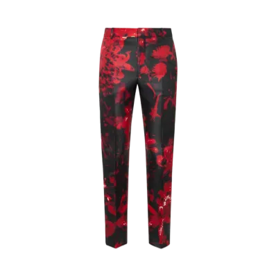Alexander McQUEEN Wax Flower Cigarette Pants "Black/Red"