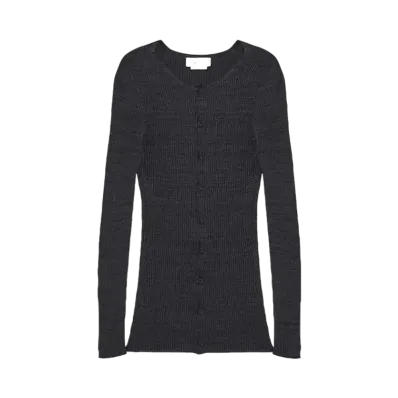 Alexander McQUEEN Ribbed Knit Cardigan "Black"