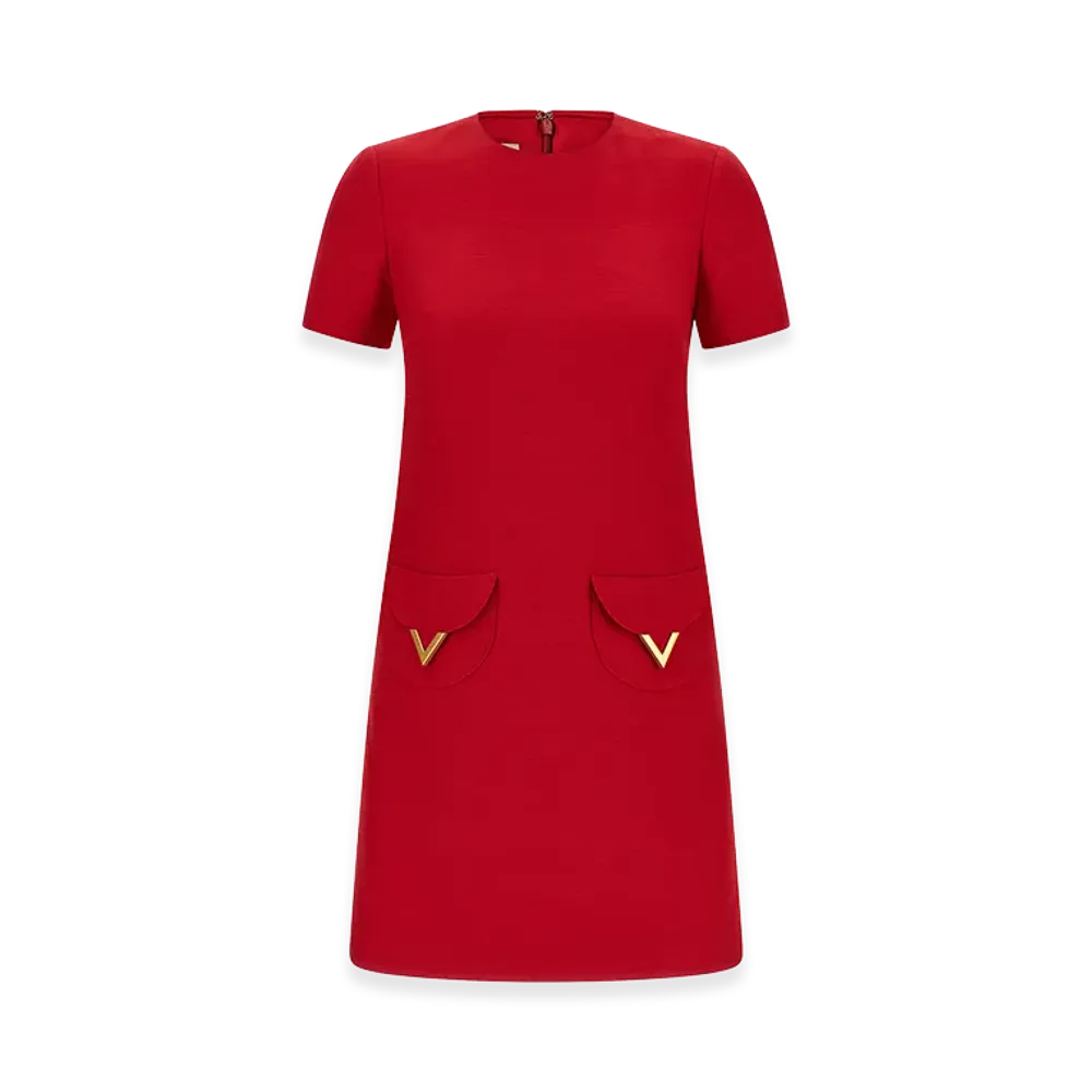 Valentino Garavani Women's V Gold Dress "Red"