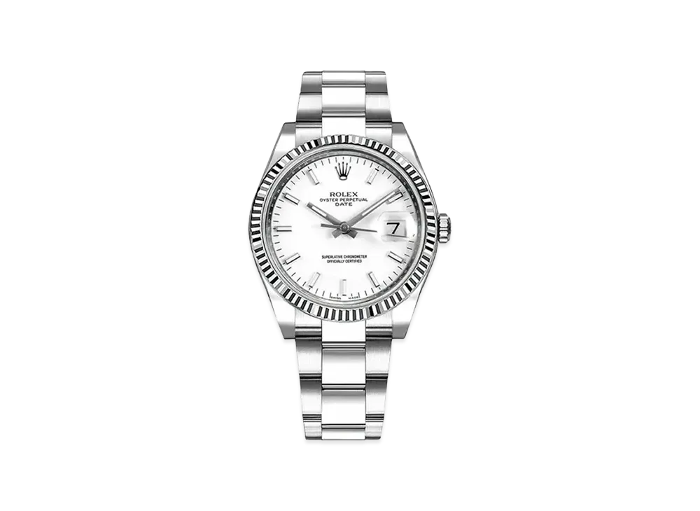 ROLEX Oyster Perpetual Date "White/Stainless Steel/White Gold"
