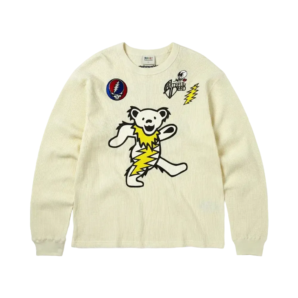 thisisneverthat x Grateful Dead Peace Bears Waffle L/S Top "Off White"