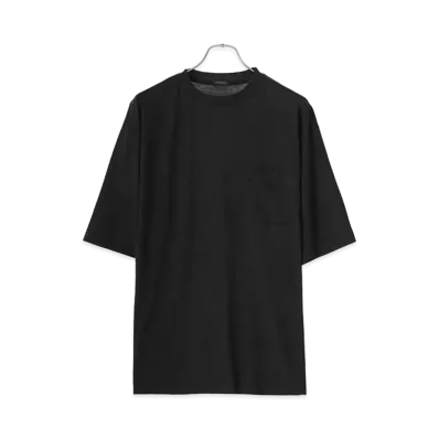 COMOLI Summer Wool Short Sleeve T-shirt "Charcoal"