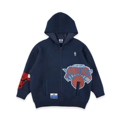 WIND AND SEA x NBA Jacquard Knit Hoodie "Bulls Knicks"