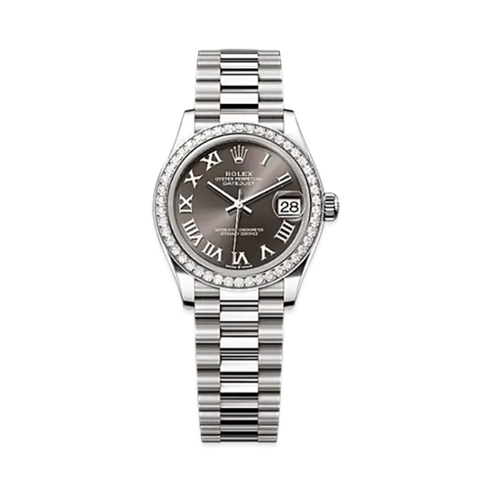 ROLEX Datejust 31mm White Gold Diamond 278289RBR "Dark Grey"