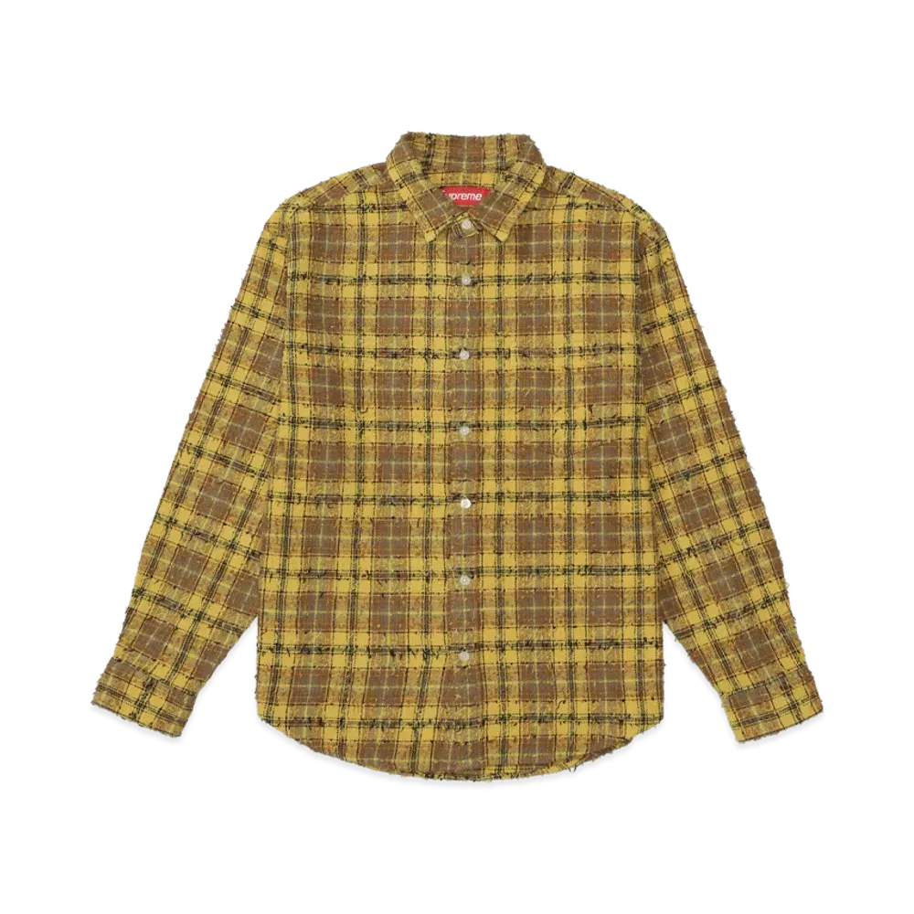 Supreme Frayed Textured Plaid Shirt "Gold"