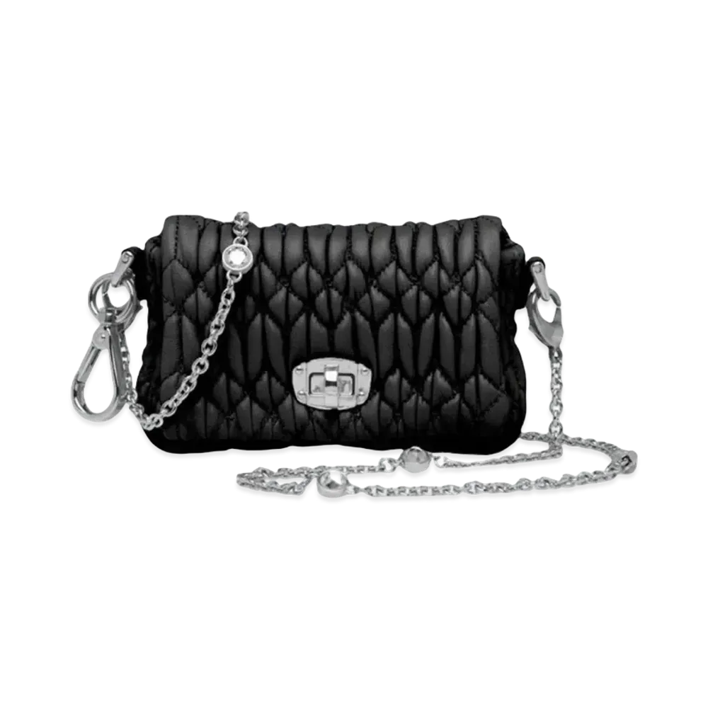 MIU MIU Miu Crystal Cross Chanpa Leather Mini Bag "Black"